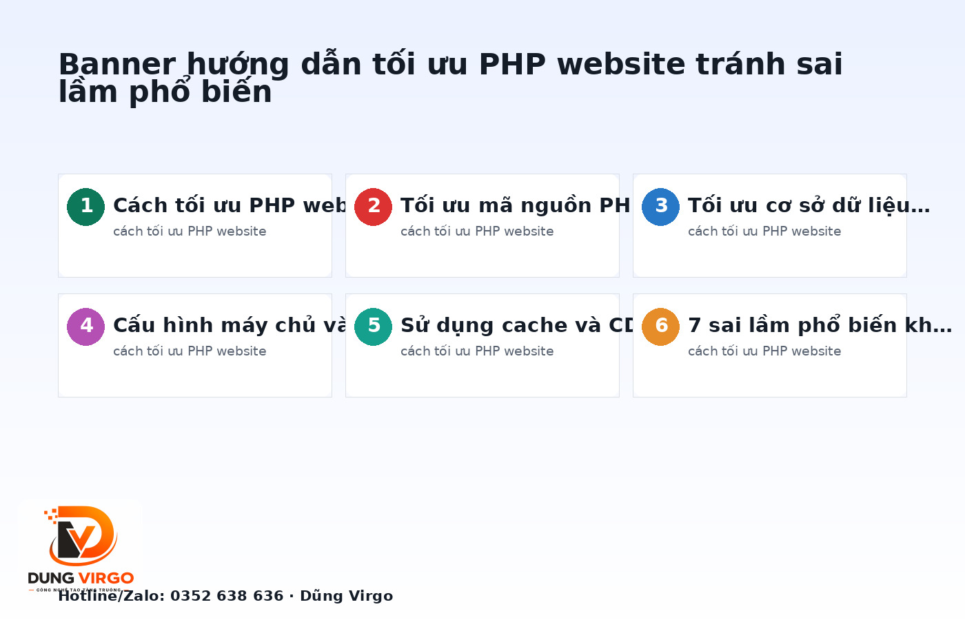 Banner hướng dẫn tối ưu PHP website tránh sai lầm phổ biến