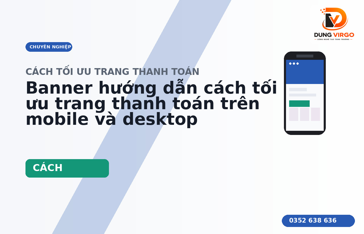 Banner hướng dẫn cách tối ưu trang thanh toán trên mobile và desktop