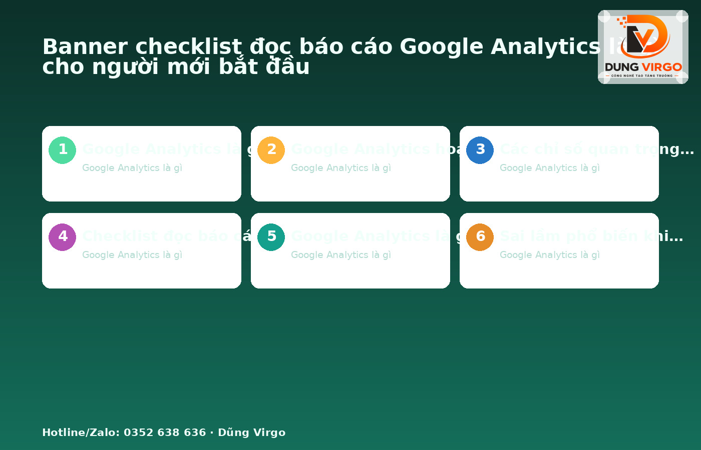 Banner checklist đọc báo cáo Google Analytics là gì cho người mới bắt đầu