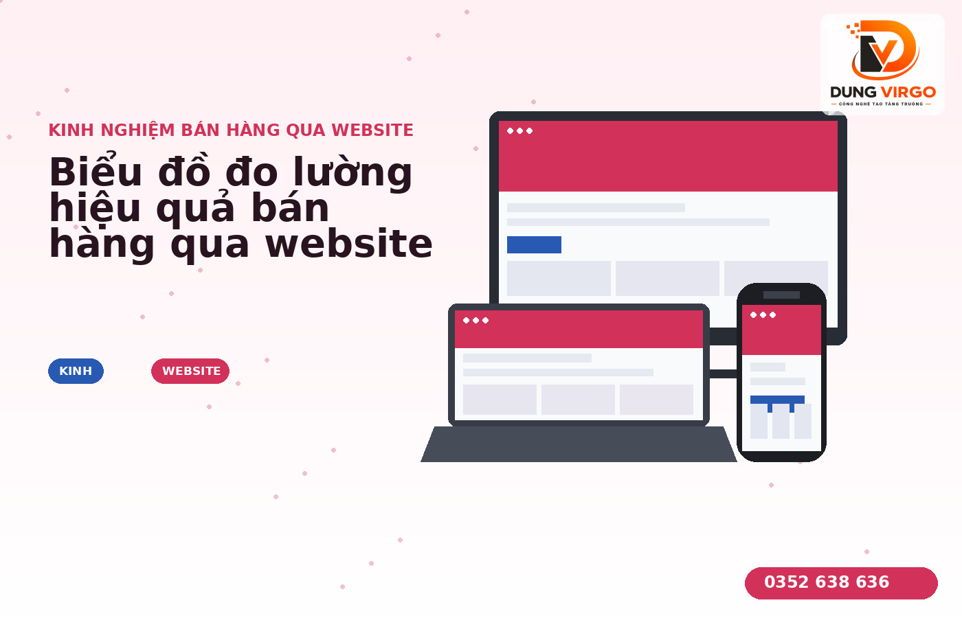 Biểu đồ đo lường hiệu quả bán hàng qua website với các chỉ số chuyển đổi và chi phí