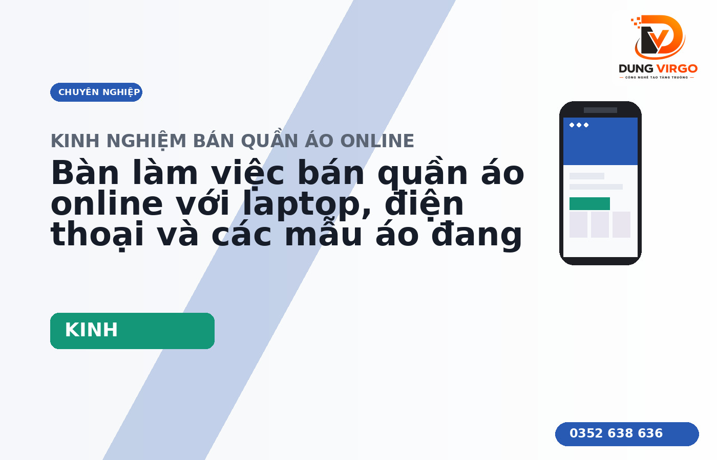 Bàn làm việc bán quần áo online với laptop, điện thoại và các mẫu áo đang chụp ảnh