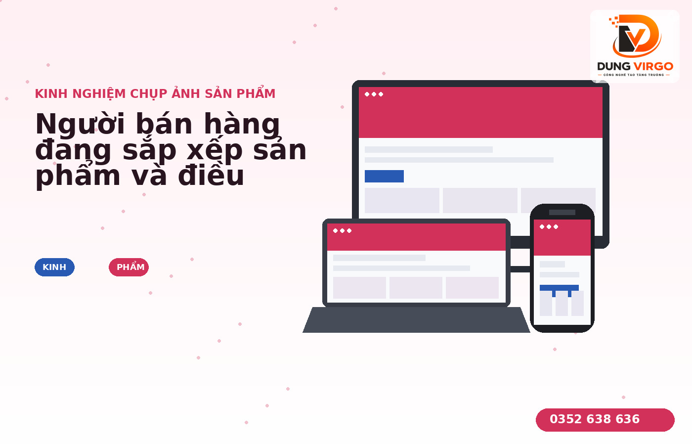 Người bán hàng đang sắp xếp sản phẩm và điều chỉnh ánh sáng để chụp ảnh, minh họa kinh nghiệm chụp ảnh sản phẩm tại nhà