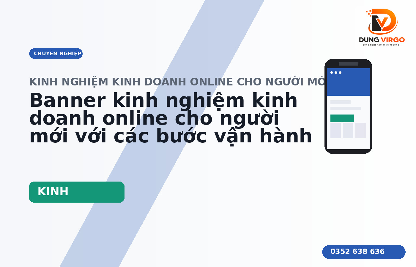 Banner kinh nghiệm kinh doanh online cho người mới với các bước vận hành và đo kết quả