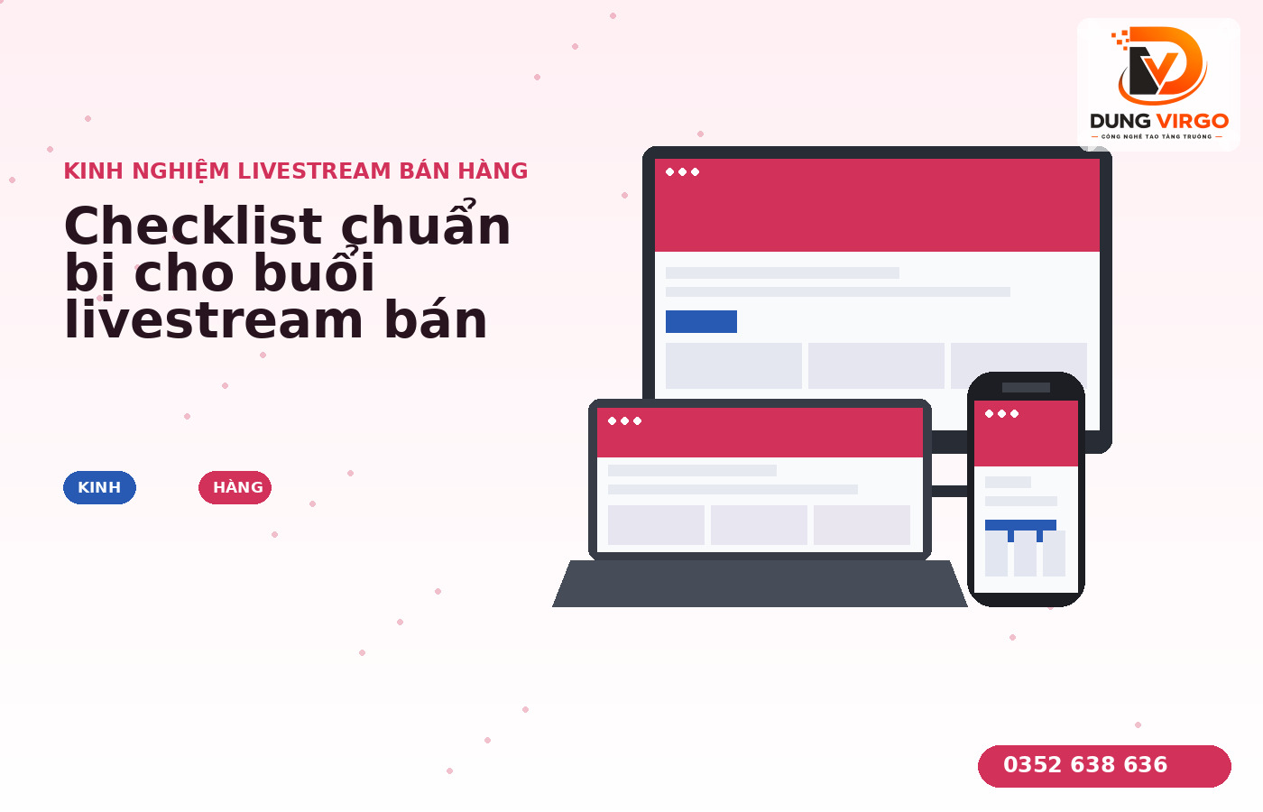 Checklist chuẩn bị cho buổi livestream bán hàng gồm điện thoại, tripod, sản phẩm và kịch bản