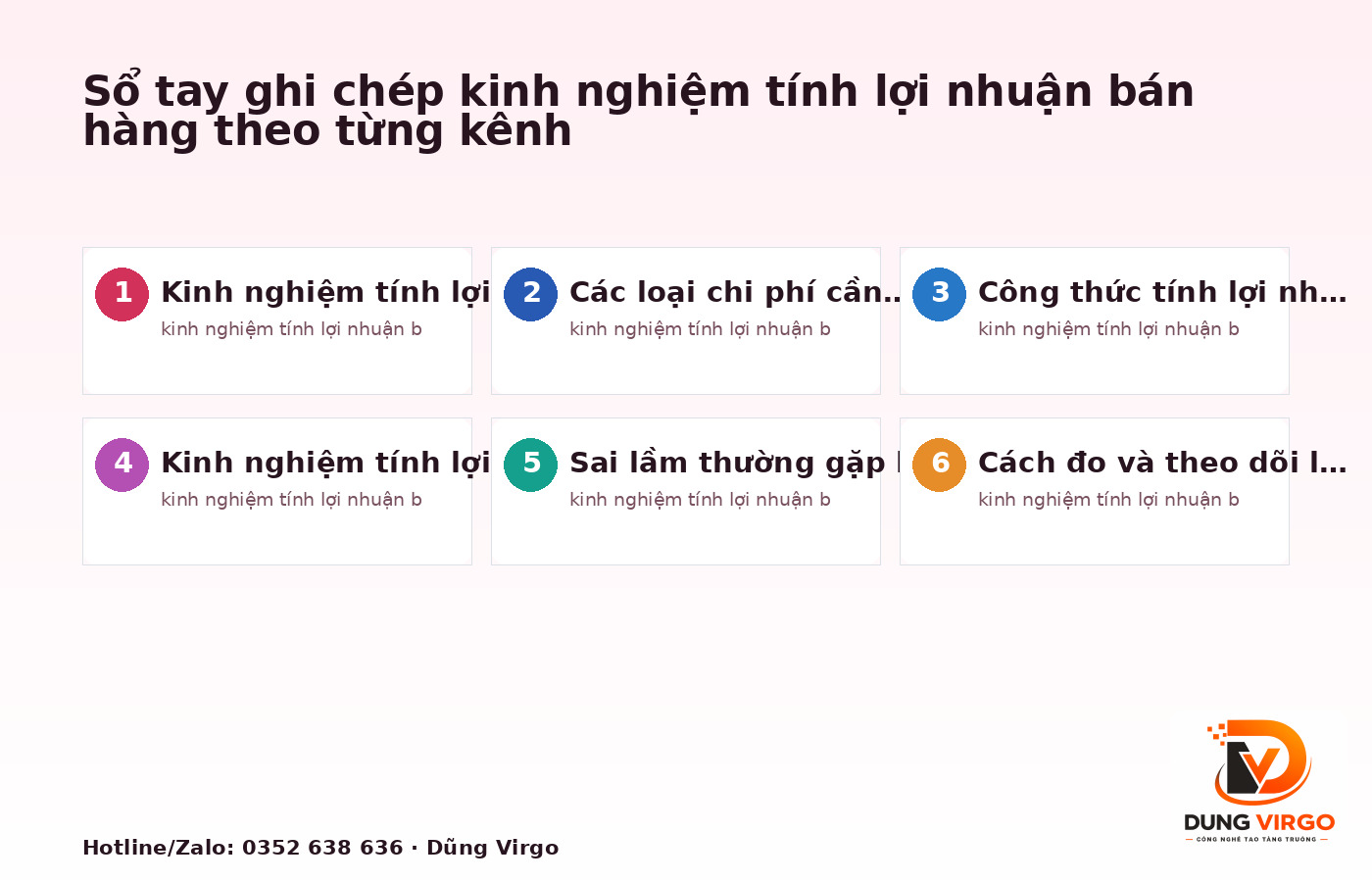 Sổ tay ghi chép kinh nghiệm tính lợi nhuận bán hàng theo từng kênh