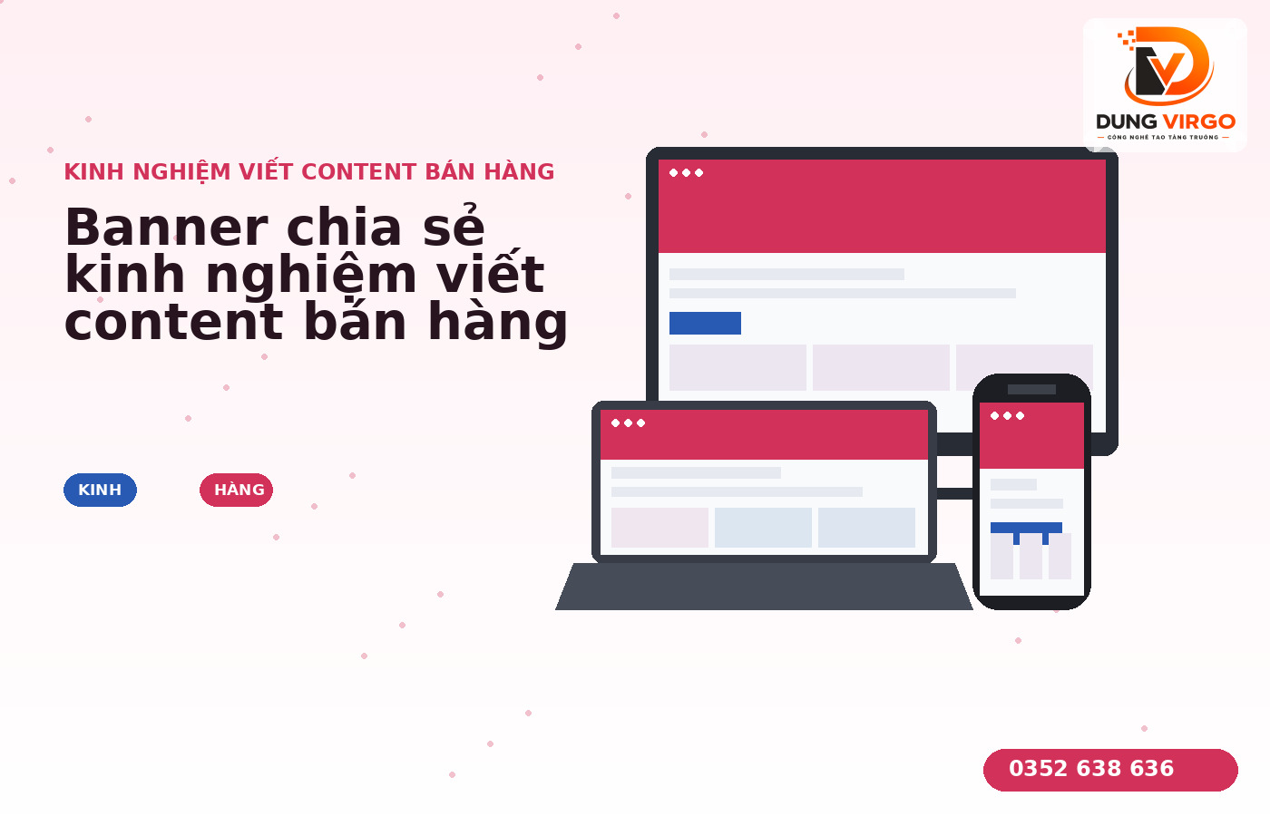 Banner chia sẻ kinh nghiệm viết content bán hàng từ góc nhìn trải nghiệm người dùng