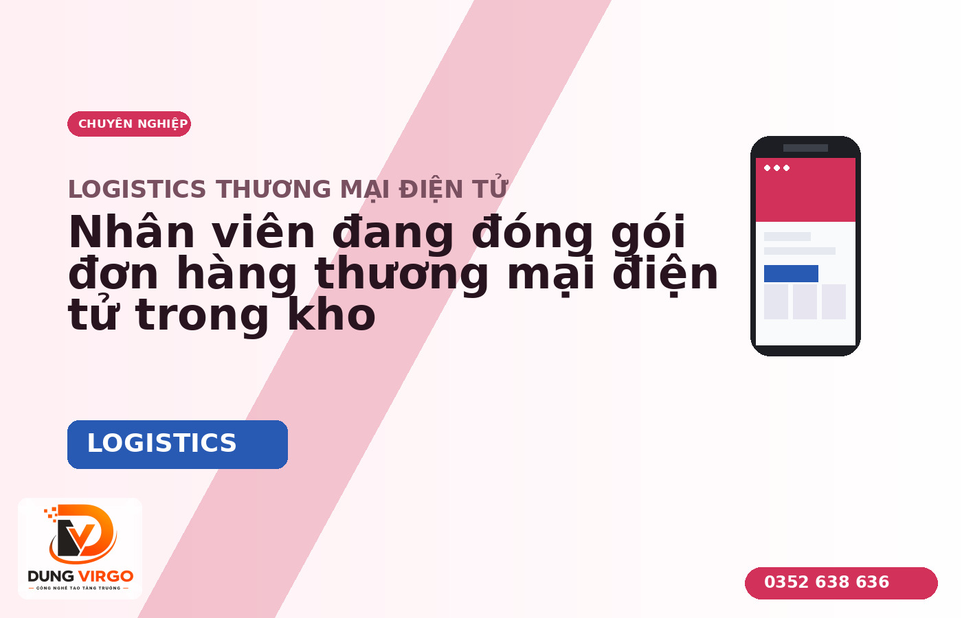 Nhân viên đang đóng gói đơn hàng thương mại điện tử trong kho