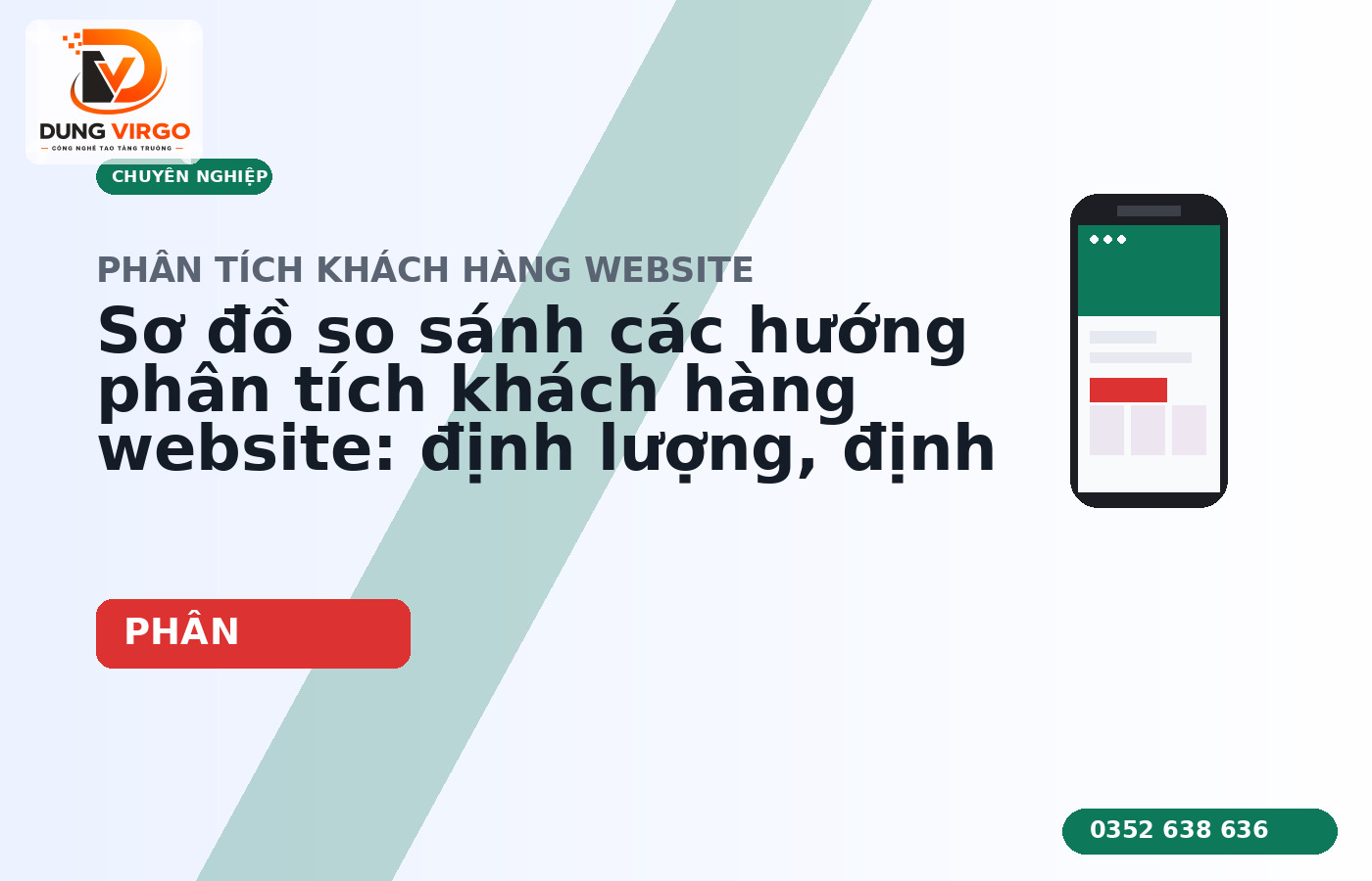 Sơ đồ so sánh các hướng phân tích khách hàng website: định lượng, định tính, CRM