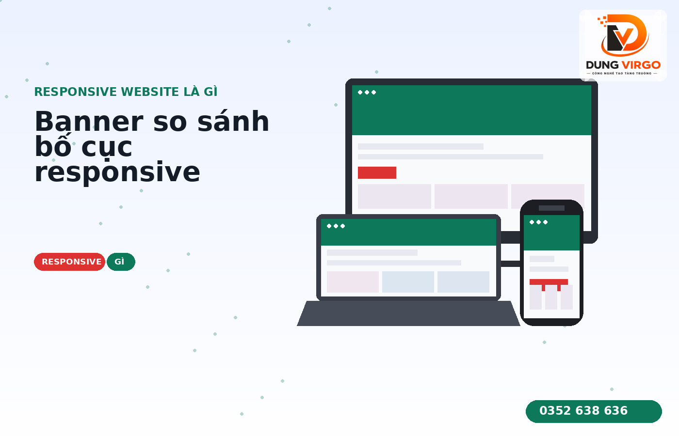 Banner so sánh bố cục responsive website là gì trước và sau khi tối ưu trên màn hình di động