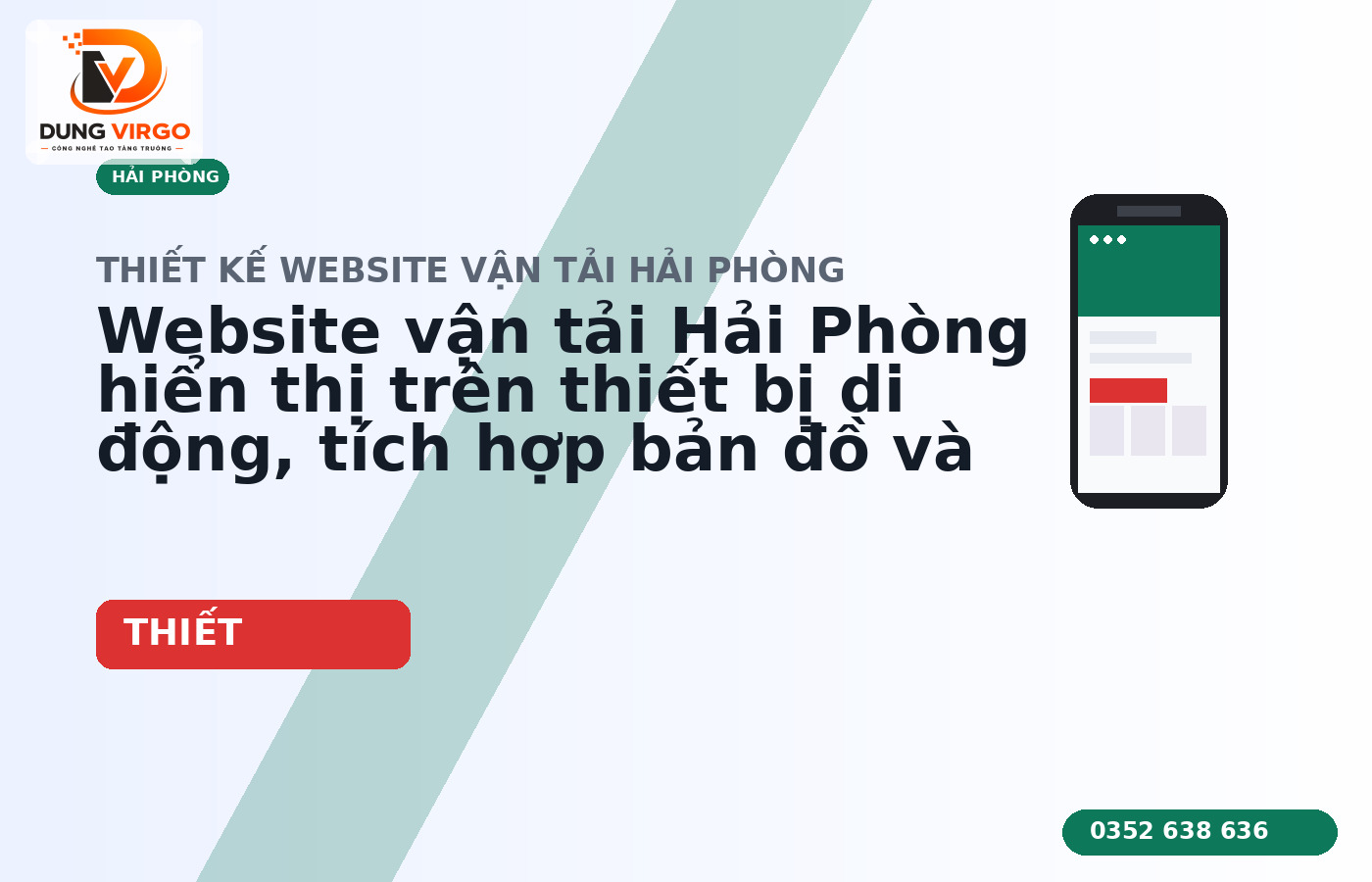 Website vận tải Hải Phòng hiển thị trên thiết bị di động, tích hợp bản đồ và bảng giá