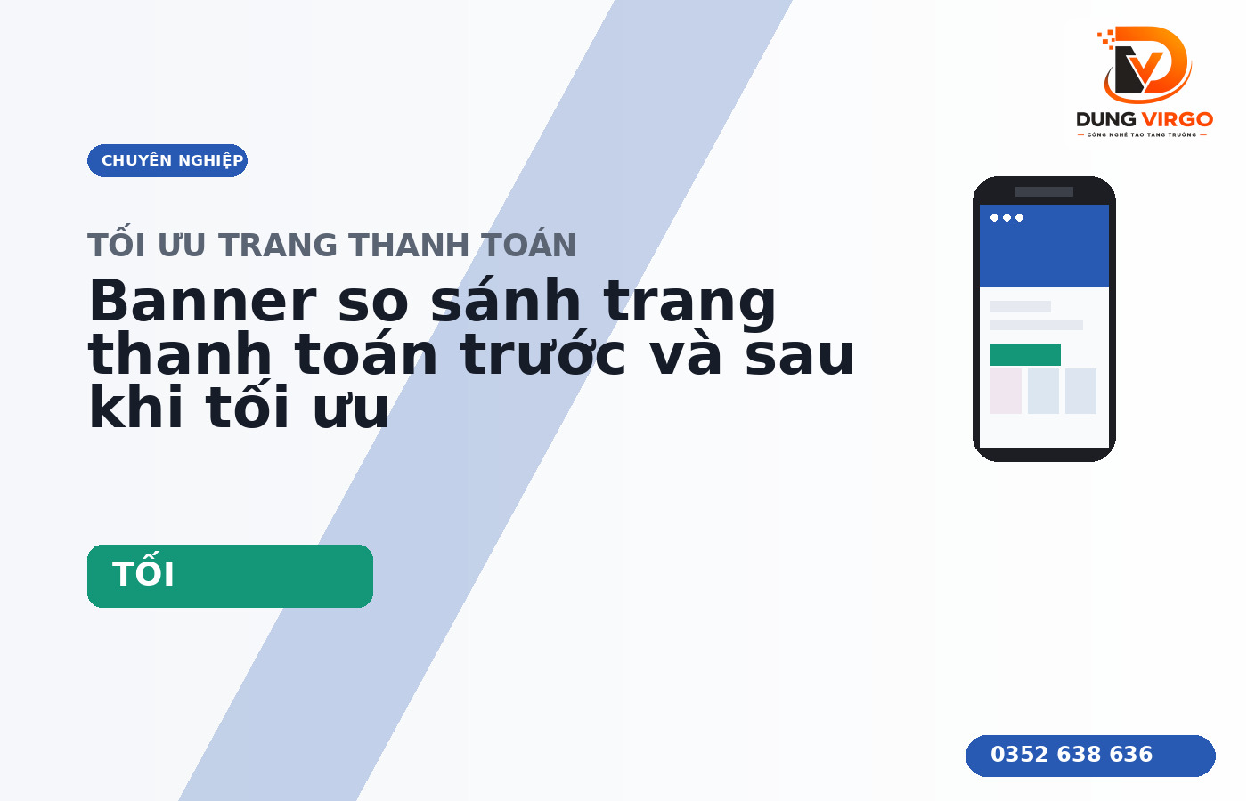 Banner so sánh trang thanh toán trước và sau khi tối ưu