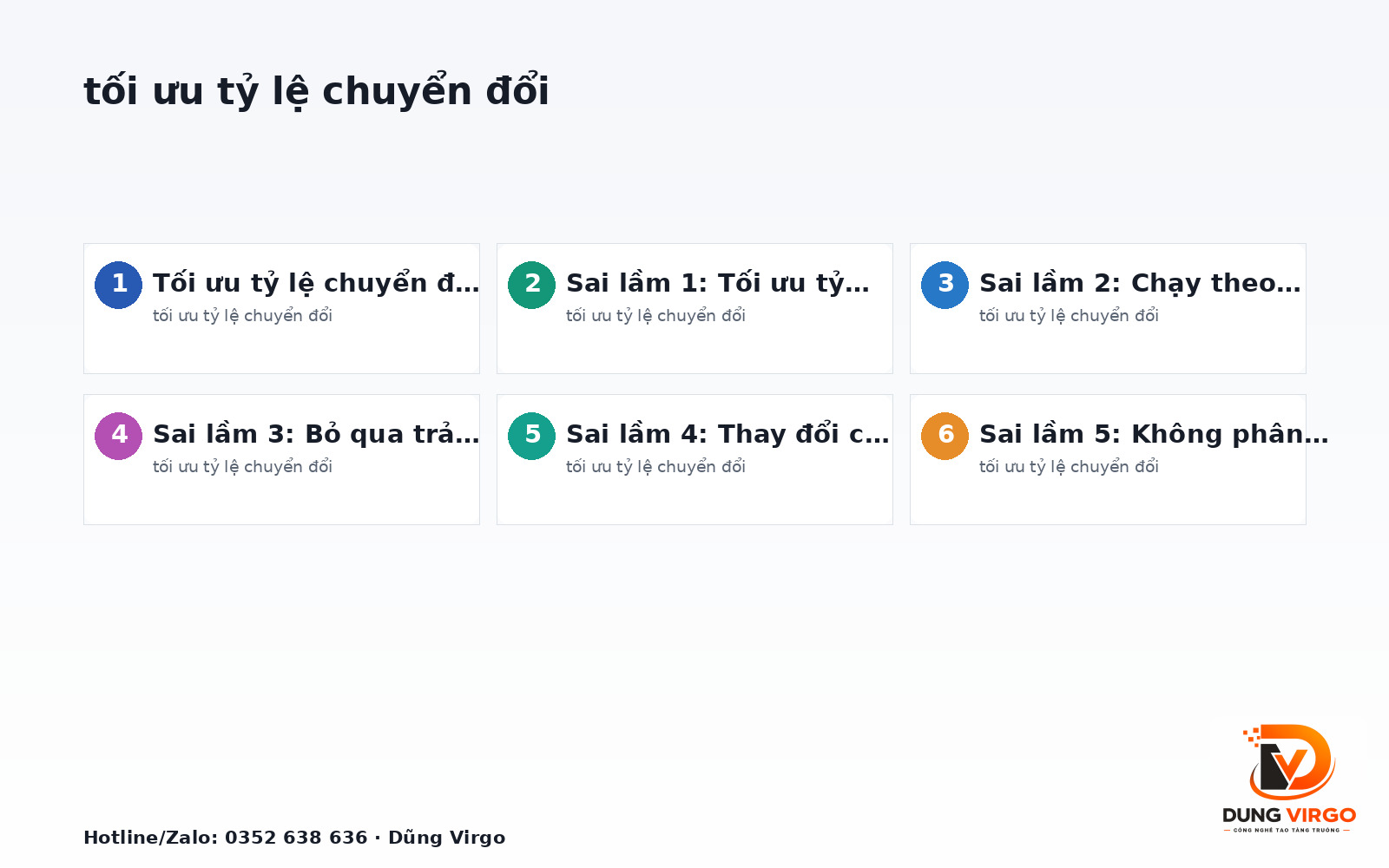Tối ưu tỷ lệ chuyển đổi: 7 sai lầm phổ biến cần tránh