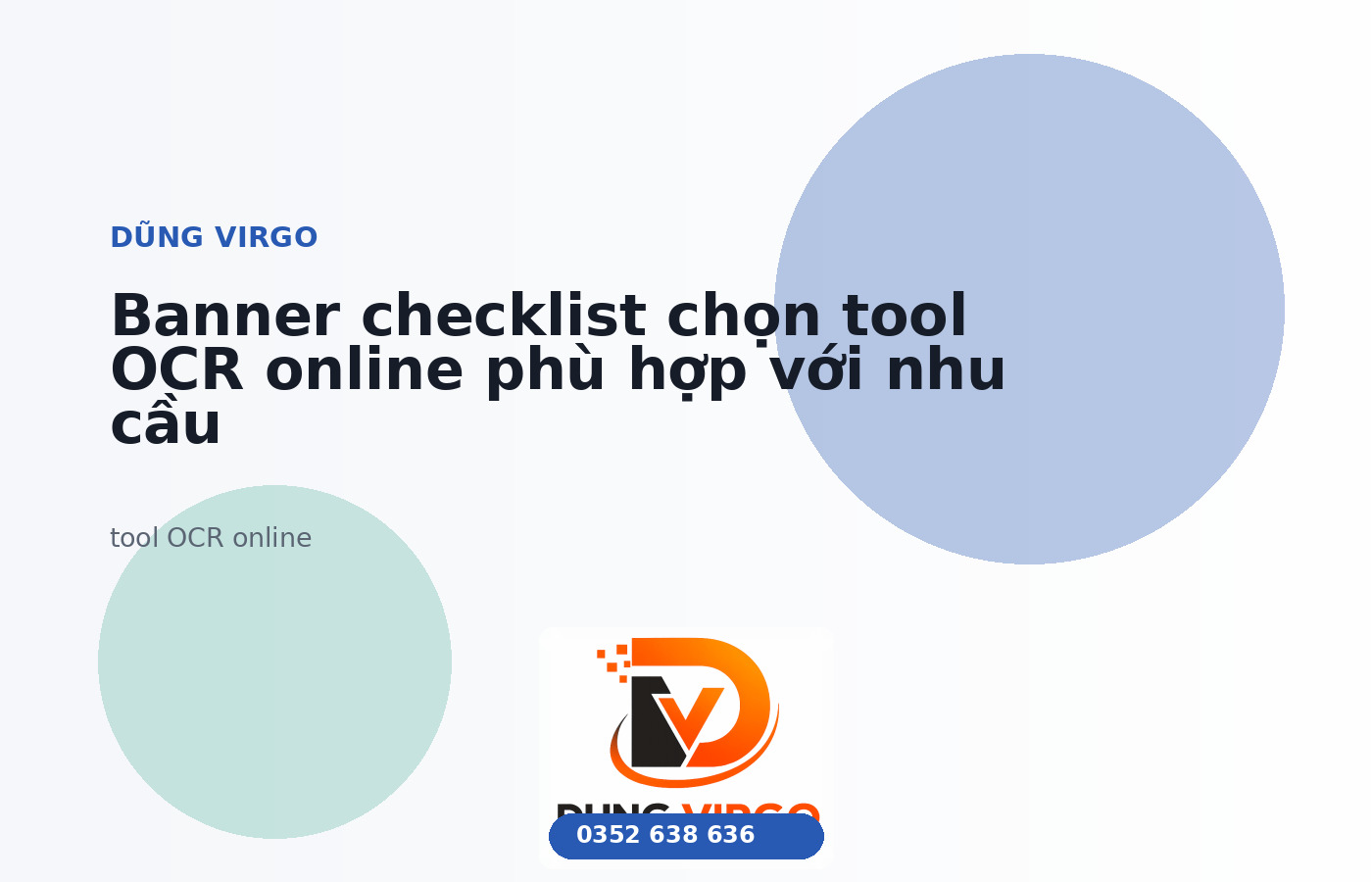 Banner checklist chọn tool OCR online phù hợp với nhu cầu