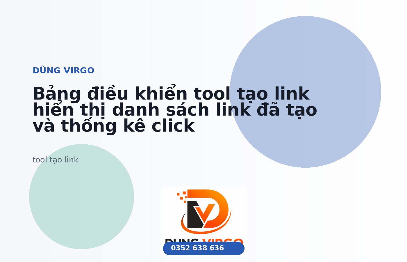 Bảng điều khiển tool tạo link hiển thị danh sách link đã tạo và thống kê click
